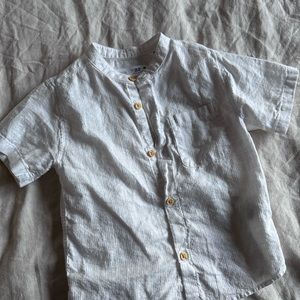 Zara Ecru Basic Woven Shirt